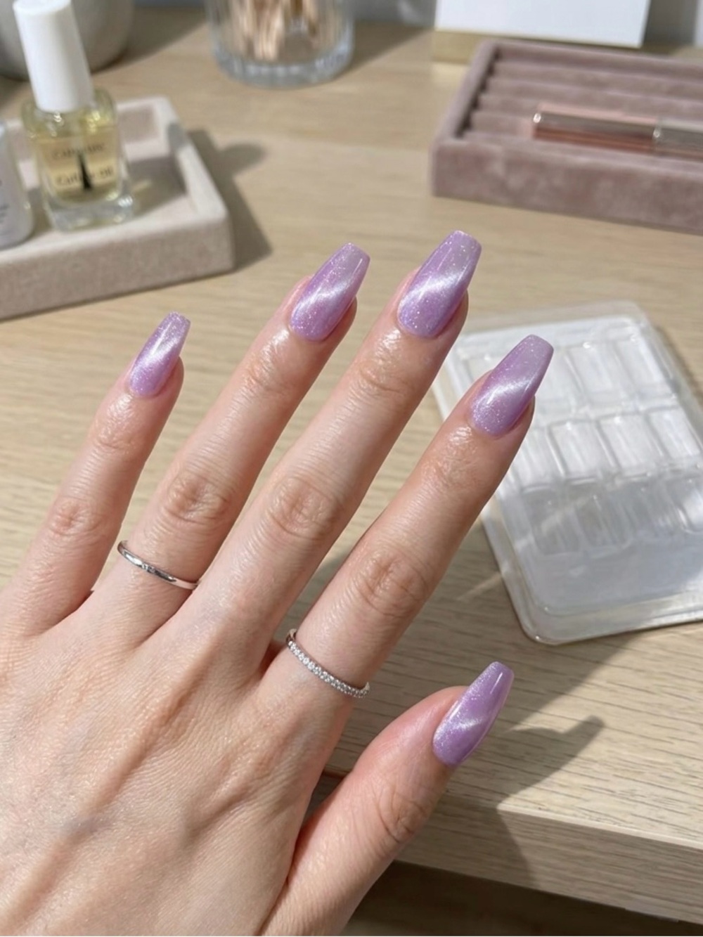 Purple Nail Set - Shimmer Finish